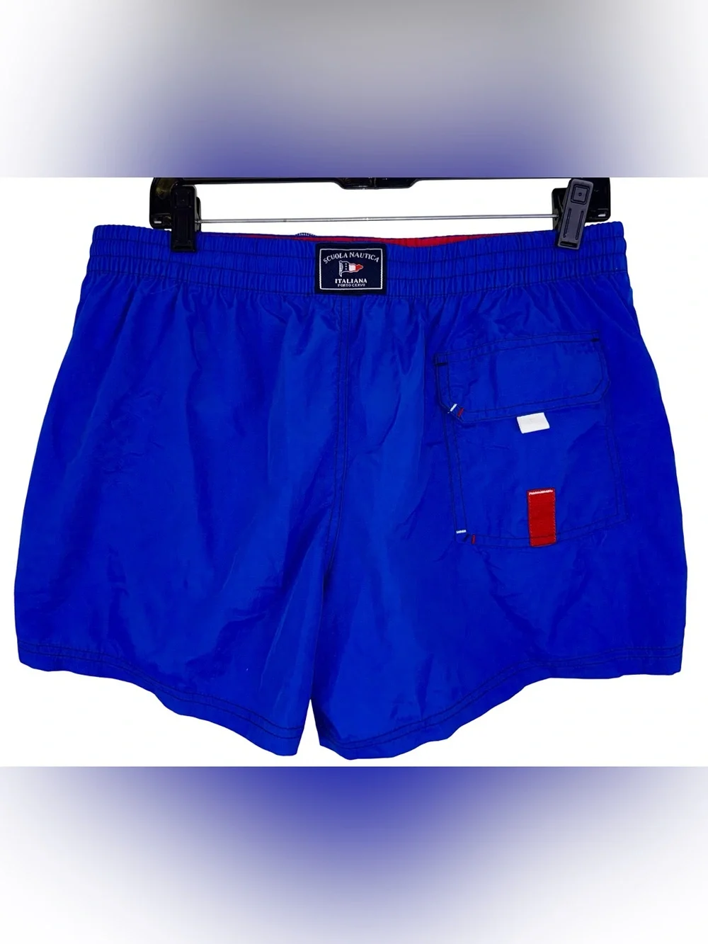 SCUOLA NAUTICA ITALIANA SWIM TRUNKS IN WHITE AND BLUE